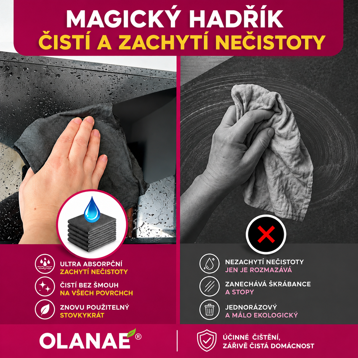 Magický hadřík z mikrovlákna